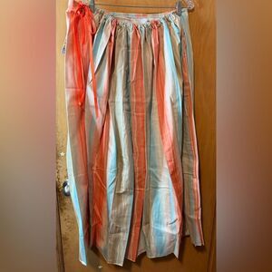 Damsel in this Dress Tulip Skirt Gorgeous Teal & Orange/Peach Cream Renaissance